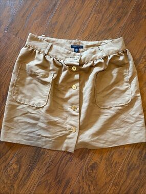 Tommy Hilfiger Gold Button-Front Mini Skirt with Pockets size 6